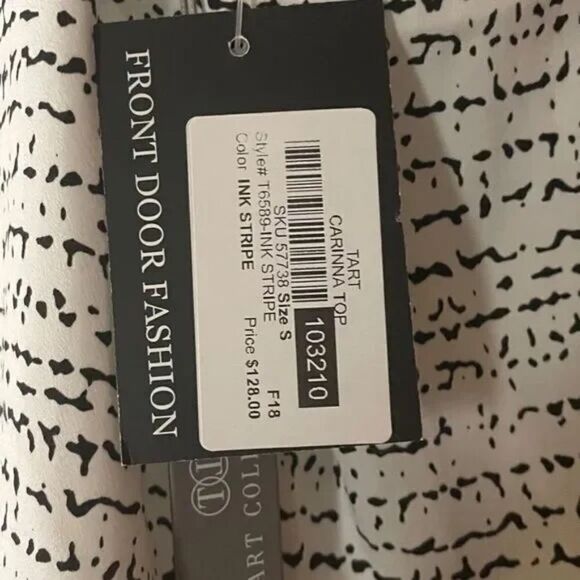 NWT Tart Carina Sleeveless Ink Stripe Pattern V-Neck Blouse Size S - Picture 5 of 9